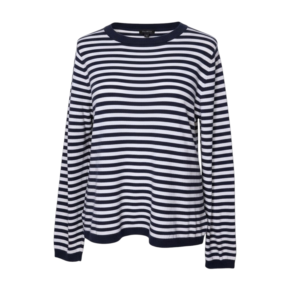 Talbots Nautical Striped Sweater Navy & White Soft Lambswool Blend Gently Used‎